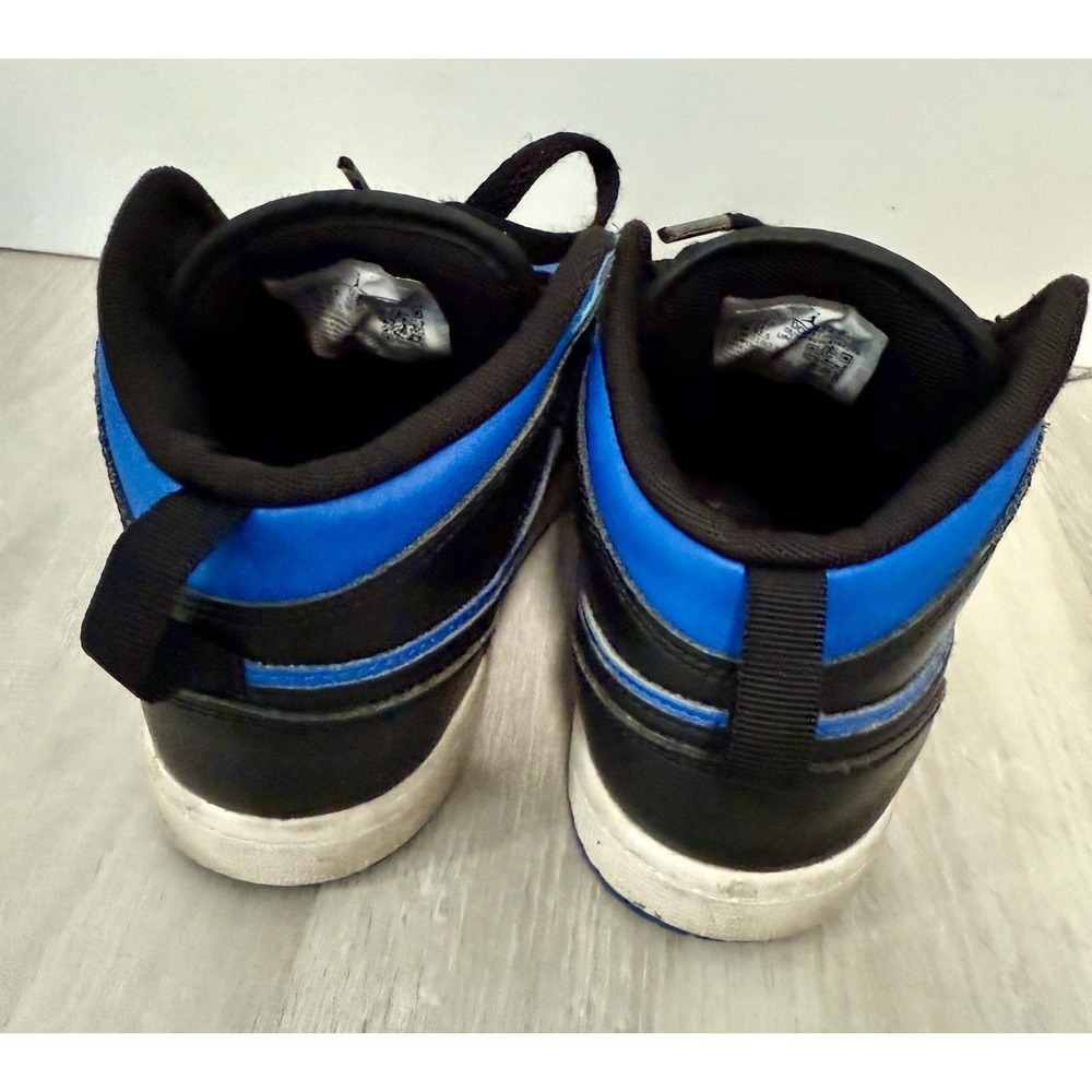 Nike Air Jordan 1 Mid Blue Black Kids High Top Sneakers DC8424 042 sz 2 - Picture 5 of 6